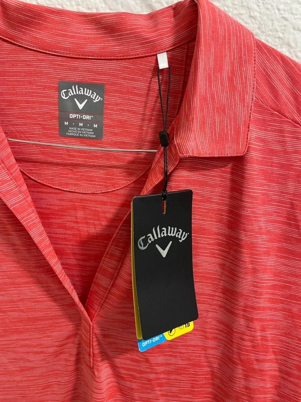 Callaway Women's Coral-Red Short Sleeve Button Down Shirt NWT